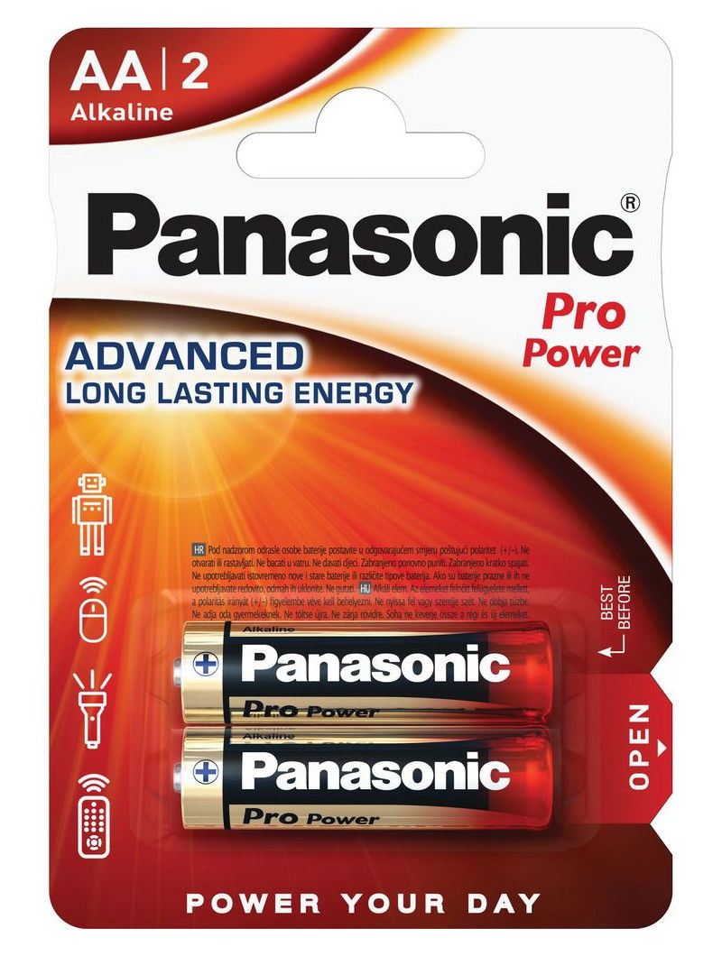 Panasonic LR6PPG-2BP PRO POWER alkáli tartós elem, AA (ceruza), 2 db/bliszter termék fő termékképe