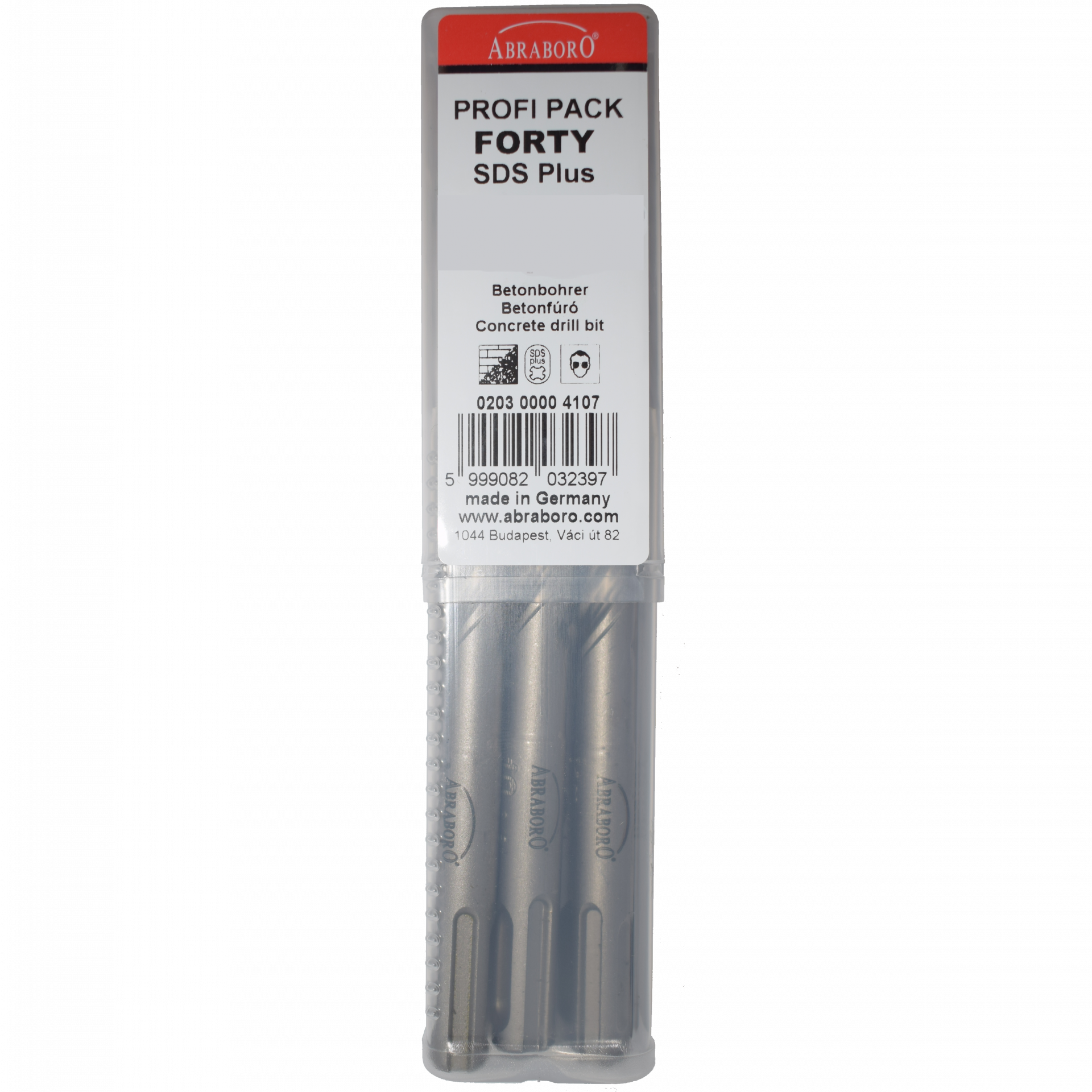 Abraboro 10 x 160 / 100 mm SDS-plus FORTY betonfúró Profi Pack, 10 db/csomag termék fő termékképe