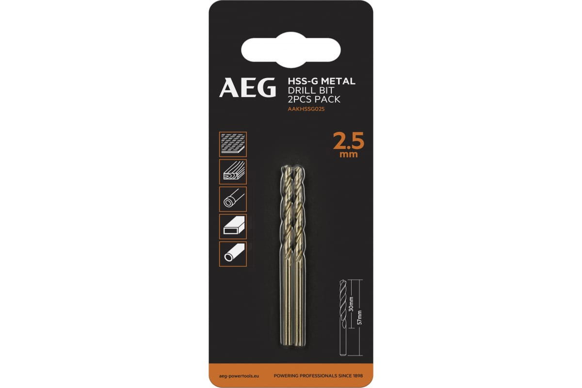 AEG AAKHSSG025 2.5mm HSS-G bit 2 db/bliszter termék fő termékképe