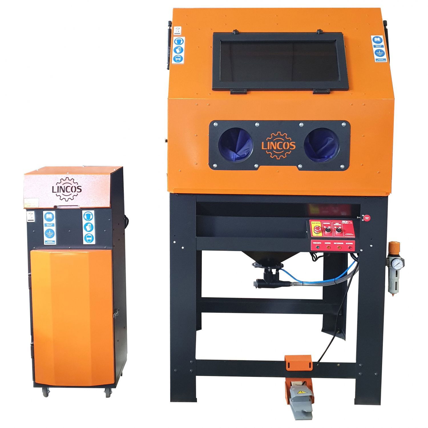 Homokfúvó szekrény 1200l, porelszívóval Cikkszám: SBC1200E termék fő termékképe