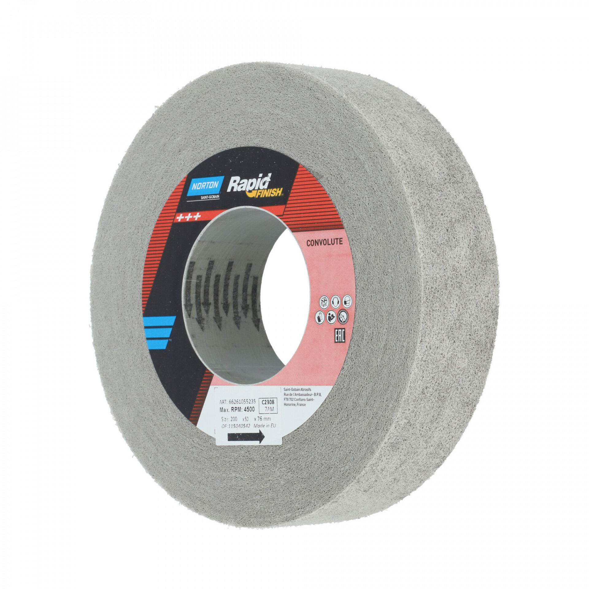 Norton Rapid Finish Series 1000 Long Life rost csiszolókorong 200x50x76mm Medium 7 Alox, 2 db/csomag termék fő termékképe