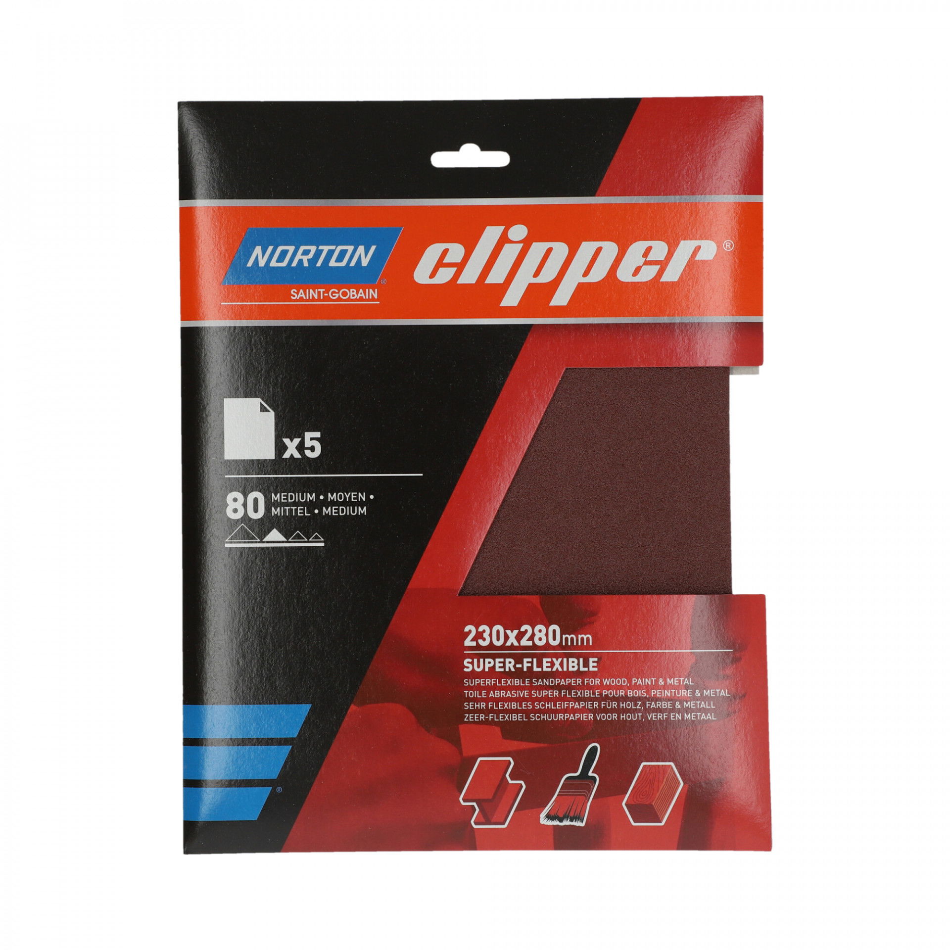 Norton Clipper R202 szuper flexibilis csiszolópapír 230x280mm P80, 10 db/csomag termék fő termékképe