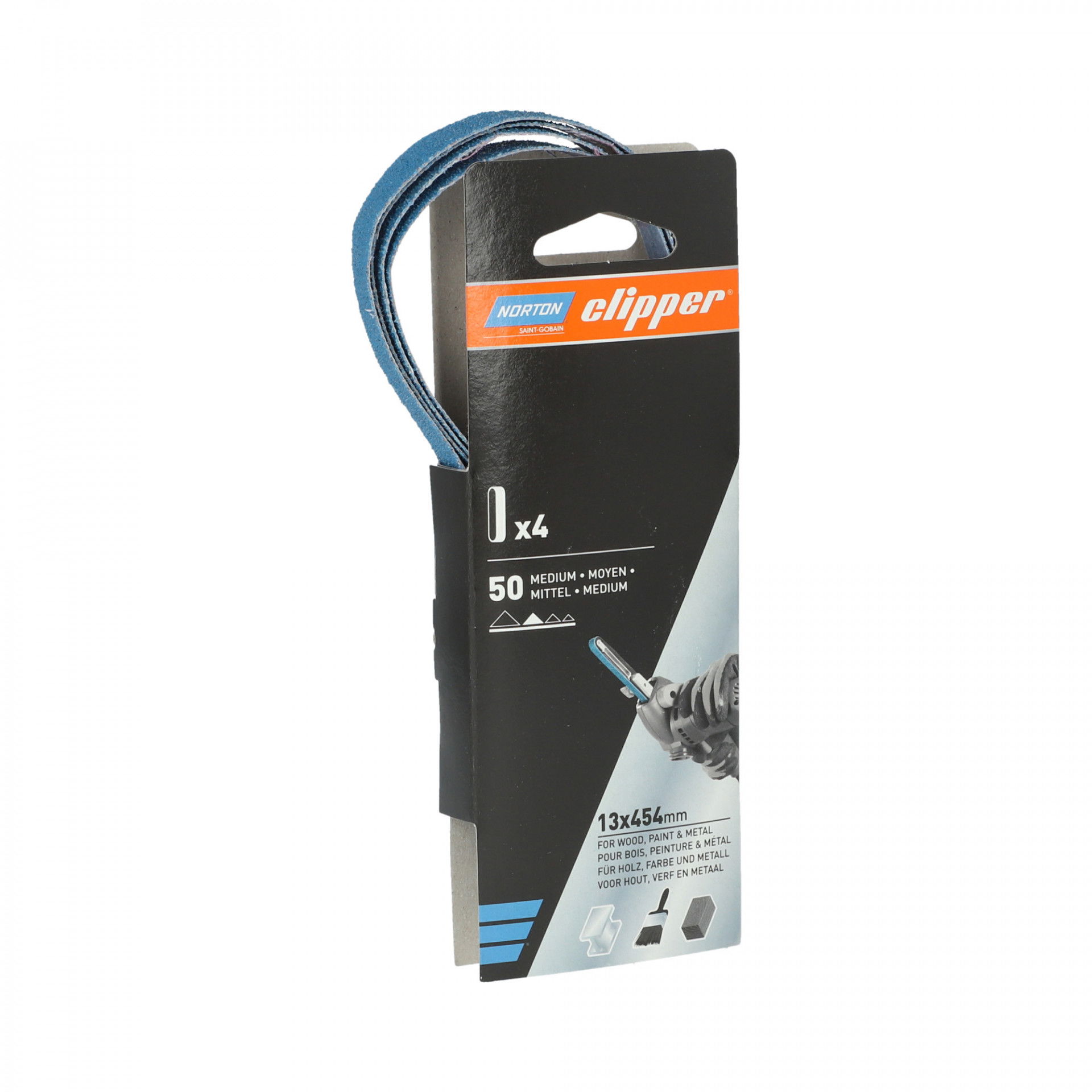 Norton Clipper R82B csiszolószalag kézi szalagcsiszolóhoz 13x454mm P50, 4 db/csomag termék fő termékképe