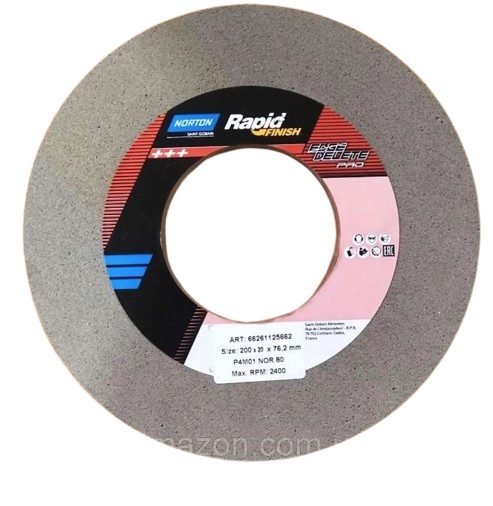 Norton Rapid Finish Edge Delete Pro rost csiszolókorong Ø200x12x76,2 mm P4M01 NOR SI80 BTM-+ termék fő termékképe