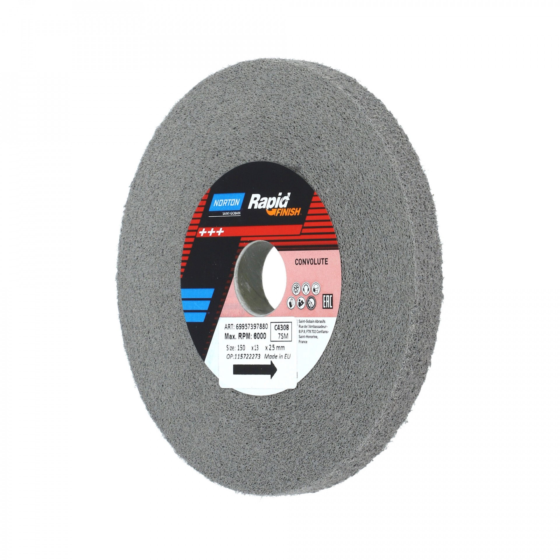 Norton Rapid Finish Series 1000 Long Life rost csiszolókorong 150x12x25mm Medium 7 SiC, 4 db/csomag termék fő termékképe