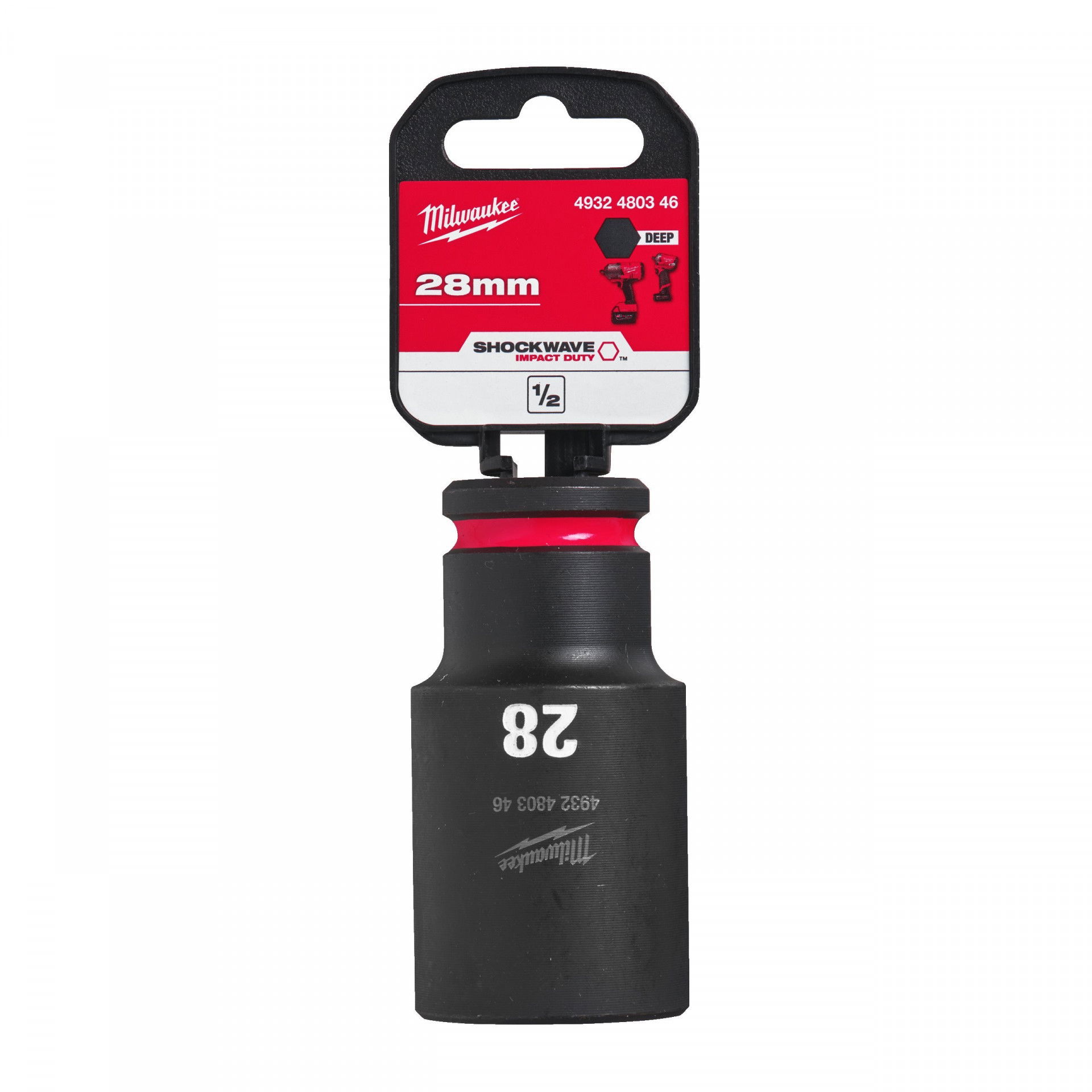 Milwaukee Shockwave Impact Duty™ 1/2"-os gépi dugókulcs fej, hosszú, 6-lapú, 28 mm termék fő termékképe